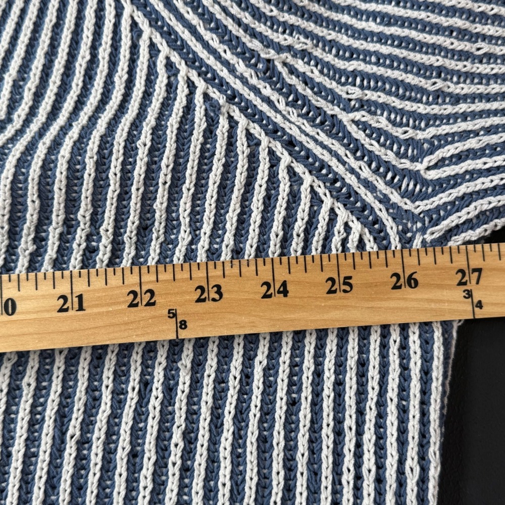 Aerie Sweater Womens Small Blue White Striped Polo Oversized Coastal Preppy - Picture 9 of 11